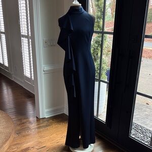 Jessica Howard Navy Dress with Ruffle Accents